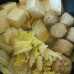 鶏団子と豆腐と白菜のこっくり煮❤︎